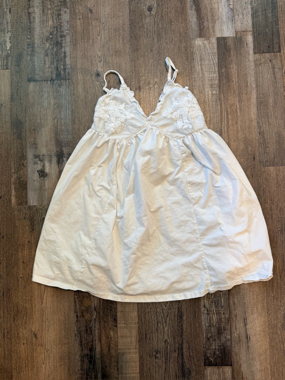 White Lace Bust Babydoll Slip Dress